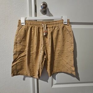 Mens Khaki Shorts SHEIN Fish Print Drawstring Casual Elastic Waist